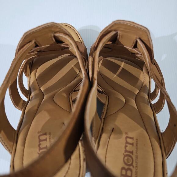 NEW Born Bernese Cage Sandal Womens 10 Brown Leather Cork Wedge Platform - Picture 11 of 14